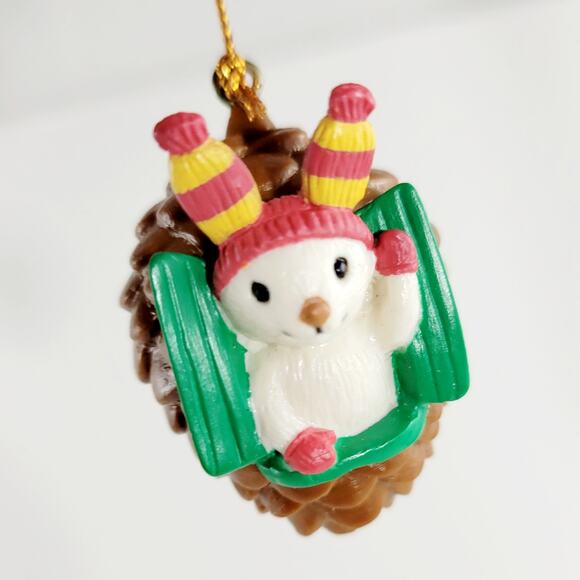 Vintage Avon Rabbit in Pinecone Christmas Ornament - Picture 1 of 4